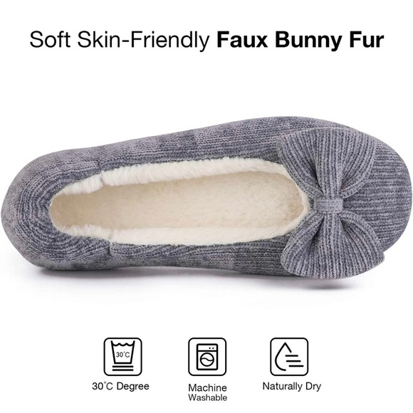 Fuzzy memory foam ballerina slippers - Picture 3 of 10